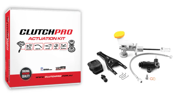 Complete Xtreme Outback hydraulic actuation kit with master cylinder, slave cylinder, and installation components
